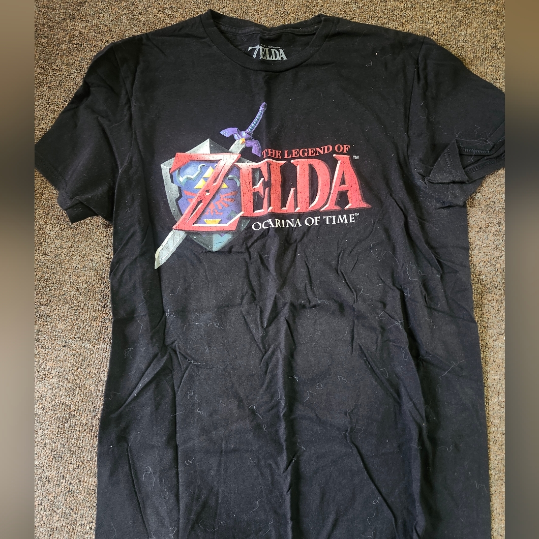 Zelda Ocarina Of Time Black Graphic Tee  Short Sleeve